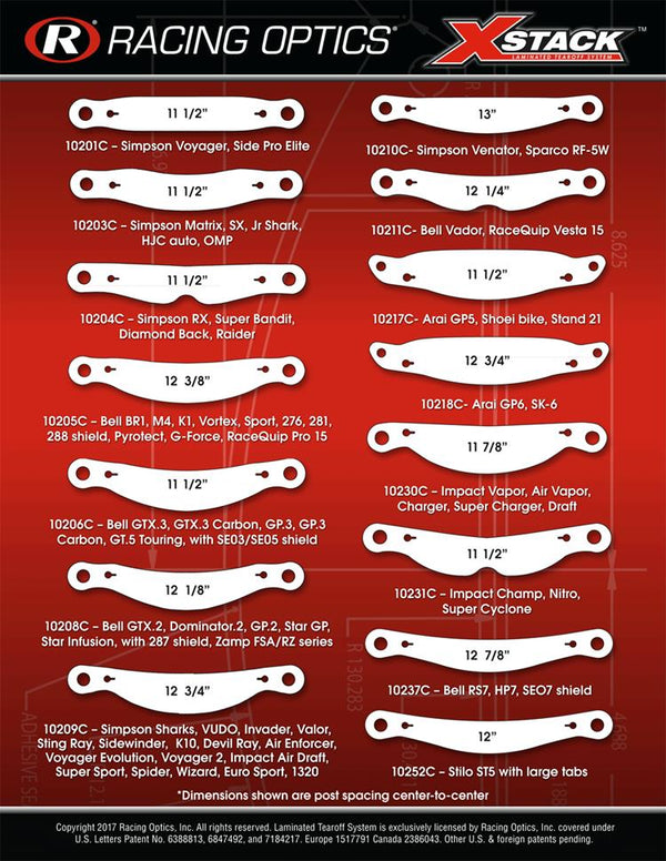 RACING OPTICS Laminated Tearoffs